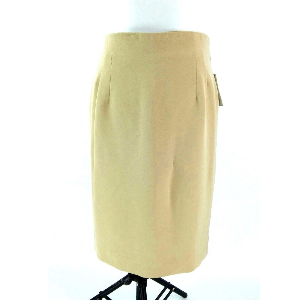 Jones New York Womens Sz 8 Beige Silk Pencil Skirt
